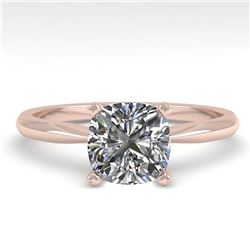 1.01 ctw Cushion VS/SI Diamond Engagment Designer Ring 14k Rose Gold - REF-243N2F