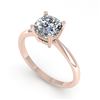 Image 2 : 1.01 ctw Cushion VS/SI Diamond Engagment Designer Ring 14k Rose Gold - REF-243N2F