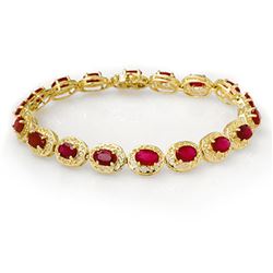 12.75 ctw Ruby Bracelet 10k Yellow Gold - REF-118Y2X