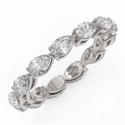 3.38 ctw Pear Cut Diamond Eternity Ring 18K White Gold - REF-463M5G