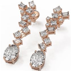 4 ctw Oval Cut Diamond Designer Earrings 18K Rose Gold - REF-814Y5X