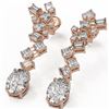Image 1 : 4 ctw Oval Cut Diamond Designer Earrings 18K Rose Gold - REF-814Y5X
