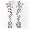 Image 2 : 4 ctw Oval Cut Diamond Designer Earrings 18K Rose Gold - REF-814Y5X