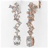 Image 3 : 4 ctw Oval Cut Diamond Designer Earrings 18K Rose Gold - REF-814Y5X