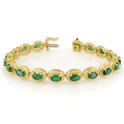 10.0 ctw Emerald Bracelet 10k Yellow Gold - REF-118X2A