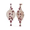 Image 2 : 22.97 ctw Ruby & Diamond Earrings 18K Rose Gold - REF-905N3F