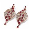 Image 3 : 22.97 ctw Ruby & Diamond Earrings 18K Rose Gold - REF-905N3F
