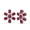 Image 2 : 35.99 ctw Ruby & Diamond Earrings 18K White Gold - REF-304W2H