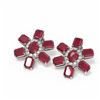 Image 3 : 35.99 ctw Ruby & Diamond Earrings 18K White Gold - REF-304W2H