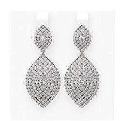 7.17 ctw Diamond Earrings 18K White Gold - REF-671G5W