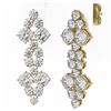 Image 3 : 4 ctw Cushion Cut Diamond Designer Earrings 18K Yellow Gold - REF-418H9R