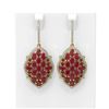 Image 1 : 14.96 ctw Ruby & Diamond Earrings 18K Yellow Gold - REF-318N2F