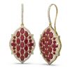 Image 2 : 14.96 ctw Ruby & Diamond Earrings 18K Yellow Gold - REF-318N2F