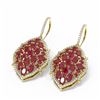 Image 3 : 14.96 ctw Ruby & Diamond Earrings 18K Yellow Gold - REF-318N2F