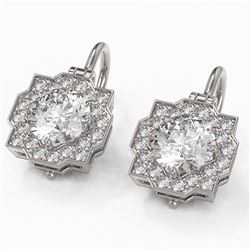 2 ctw Diamond Designer Earrings 18K White Gold - REF-262Y4X
