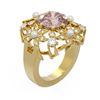 Image 1 : 5.51 ctw Morganite & Diamond Ring 18K Yellow Gold - REF-345X5A