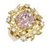 Image 3 : 5.51 ctw Morganite & Diamond Ring 18K Yellow Gold - REF-345X5A