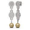 Image 2 : 2.83 ctw Diamond & Pearl Earrings 18K White Gold - REF-342R4K