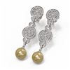 Image 3 : 2.83 ctw Diamond & Pearl Earrings 18K White Gold - REF-342R4K