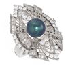 Image 3 : 2 ctw Diamond & Pearl Ring 18K White Gold - REF-253H3R