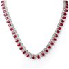 Image 1 : 26 ctw Ruby & Diamond Necklace 14k White Gold - REF-709H3R