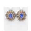 Image 1 : 13.11 ctw Tanzanite & Diamond Earrings 18K Rose Gold - REF-618A2N
