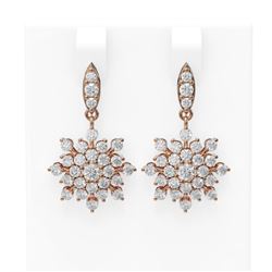 4.01 ctw Diamond Earrings 18K Rose Gold - REF-264A4N