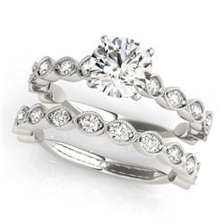 1.77 ctw Certified VS/SI Diamond 2pc Wedding Set 14k White Gold - REF-184K3Y