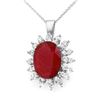 Image 1 : 8.25 ctw Ruby & Diamond Pendant 18k White Gold - REF-160A2N