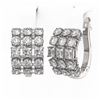 Image 3 : 6.3 ctw Princess Cut Diamond Designer Earrings 18K White Gold - REF-765Y9X