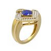 Image 1 : 3.42 ctw Sapphire & Diamond Ring 18K Yellow Gold - REF-169H6R