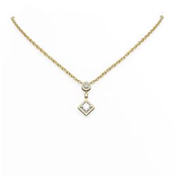1.62 ctw Princess Diamond Necklace 18K Yellow Gold - REF-379F8M