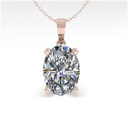 0.50 ctw VS/SI Oval Diamond Designer Necklace 14k Rose Gold - REF-54H8R