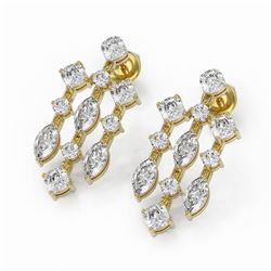 4.82 ctw Mix Cut Diamonds Designer Earrings 18K Yellow Gold - REF-618X5A