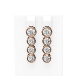3 ctw Diamond Earrings 18K Rose Gold - REF-452K5Y