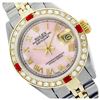 Image 1 : Rolex Men's Two Tone 14K Gold/SS, QuickSet, Roman Dial with Diam/Ruby Bezel - REF-533A6N