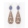 Image 1 : 7.3 ctw Tanzanite & Diamond Earrings 18K Rose Gold - REF-618R2K