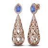 Image 2 : 7.3 ctw Tanzanite & Diamond Earrings 18K Rose Gold - REF-618R2K