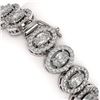 Image 3 : 12.2 ctw Oval Cut Diamond Micro Pave Bracelet 18K White Gold - REF-1025N8F