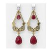 Image 1 : 30.32 ctw Ruby & Diamond Earrings 18K Yellow Gold - REF-818G2W