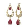 Image 2 : 30.32 ctw Ruby & Diamond Earrings 18K Yellow Gold - REF-818G2W
