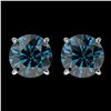 Image 1 : 2.11 ctw Certified Intense Blue Diamond Stud Earrings 10k White Gold - REF-181F6M