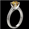 Image 3 : 2 ctw Certified Intense Yellow Diamond Engagment Ring 10k White Gold - REF-454Y3X