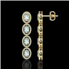 Image 2 : 4.68 ctw Aquamarine & Diamond Micro Pave Halo Earrings 10k Yellow Gold - REF-143N6F