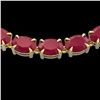 Image 1 : 68 ctw Ruby Eternity Designer Necklace 14k Yellow Gold - REF-327A3N