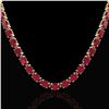 Image 2 : 68 ctw Ruby Eternity Designer Necklace 14k Yellow Gold - REF-327A3N