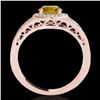 Image 2 : 1.5 ctw Certified SI/I Fancy Intense Yellow Diamond Ring 10k Rose Gold - REF-211Y4X