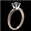 Image 3 : 1.29 ctw Certified Intense Blue Diamond Engagment Ring 10k Rose Gold - REF-120R9K