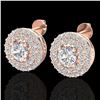 Image 1 : 1.20 ctw Micro Pave VS/SI Diamond Earrings DOUBLE 14k Rose Gold - REF-123X6A