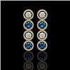 Image 1 : 5.42 ctw Blue & Diamond Micro Pave Earrings 18K Yellow Gold - REF-513X8A